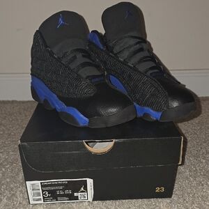 🔵🖤 Jordan Retro 13 Black/Hyper Royal – Kids Size 3Y – LIKE NEW